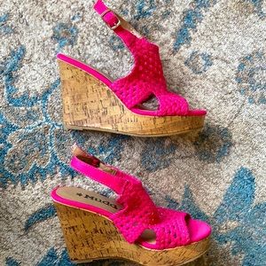 Hot pink wedges